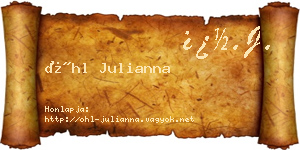 Öhl Julianna névjegykártya